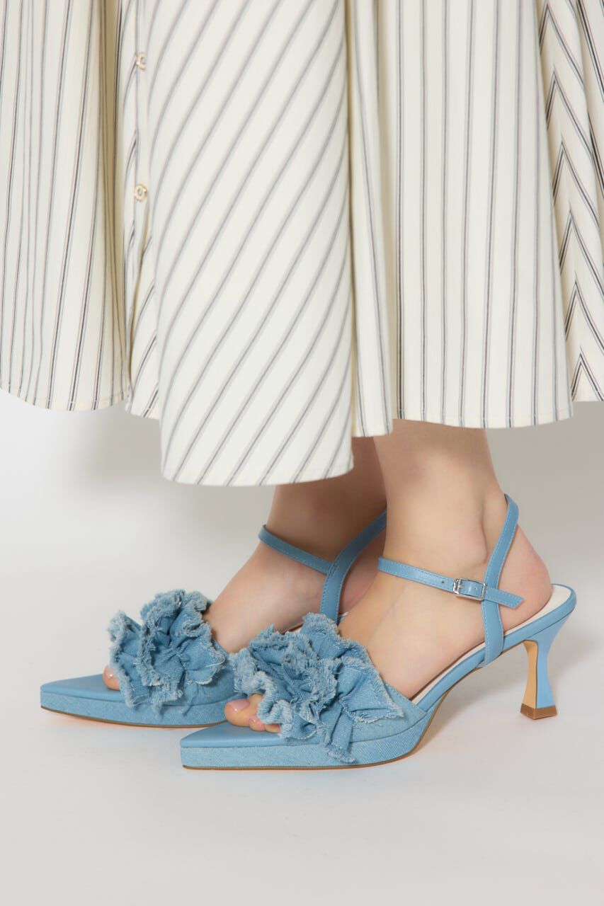 rienda「フリルミュール」|サンダル|BLU