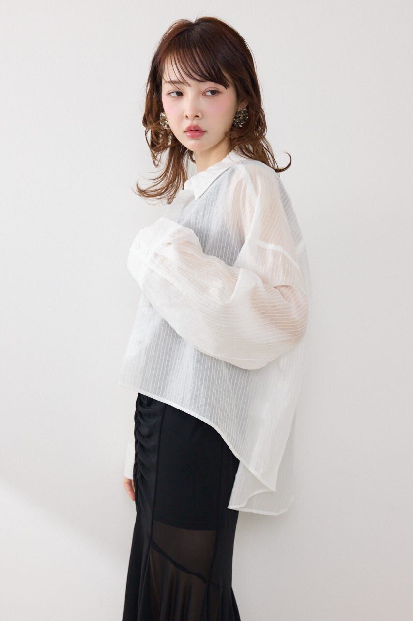 rienda「アシンメトリーストライプシャツ」|シャツ・ブラウス|