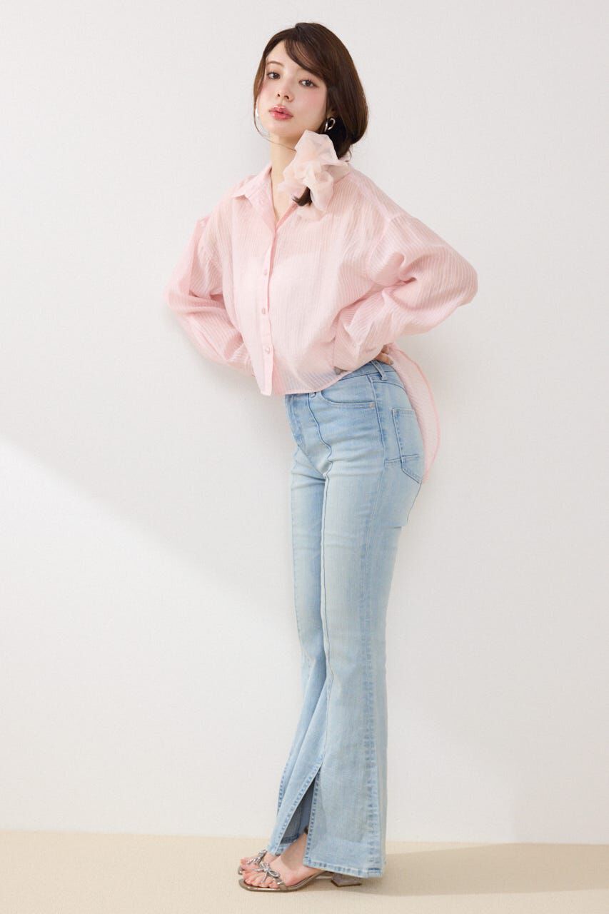 rienda「アシンメトリーストライプシャツ」|シャツ・ブラウス|