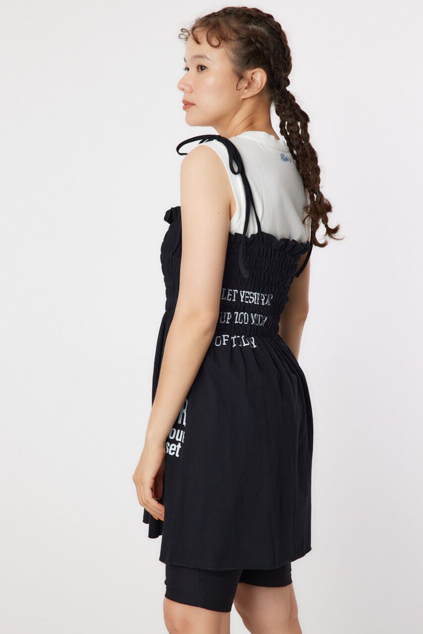 RODEO CROWNS「ランダムテキストシャーリングキャミチュニック」|キャミソール|