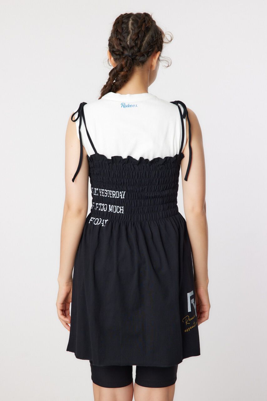 RODEO CROWNS「ランダムテキストシャーリングキャミチュニック」|キャミソール|