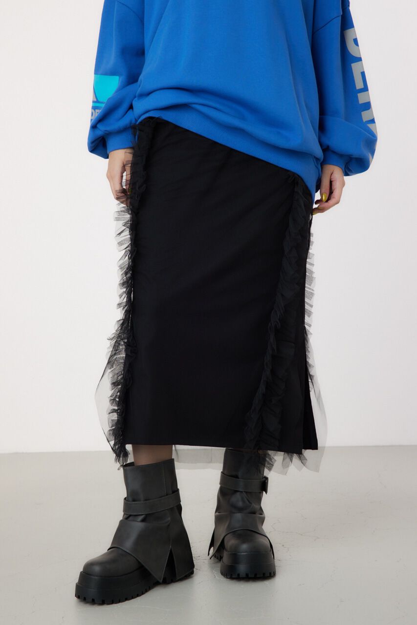 RODEO CROWNS「チュールフリルラインスカート」|その他|BLK