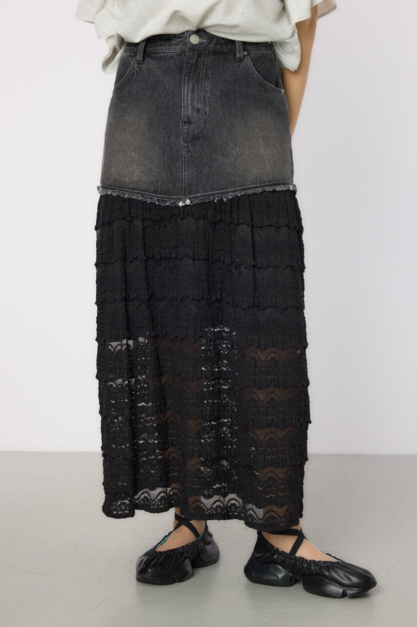 RODEO CROWNS「デニム&times;レーススカート」|スカート|