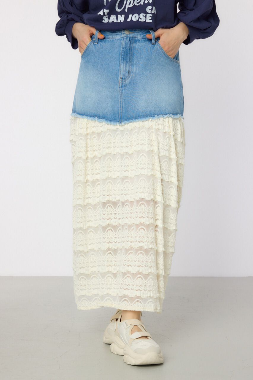 RODEO CROWNS「デニム&times;レーススカート」|スカート|