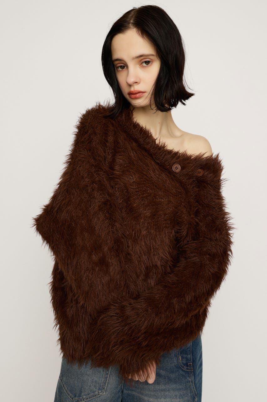 SLY「BIG SHAGGY BUTTON RIB トップス」|ニット・セーター|