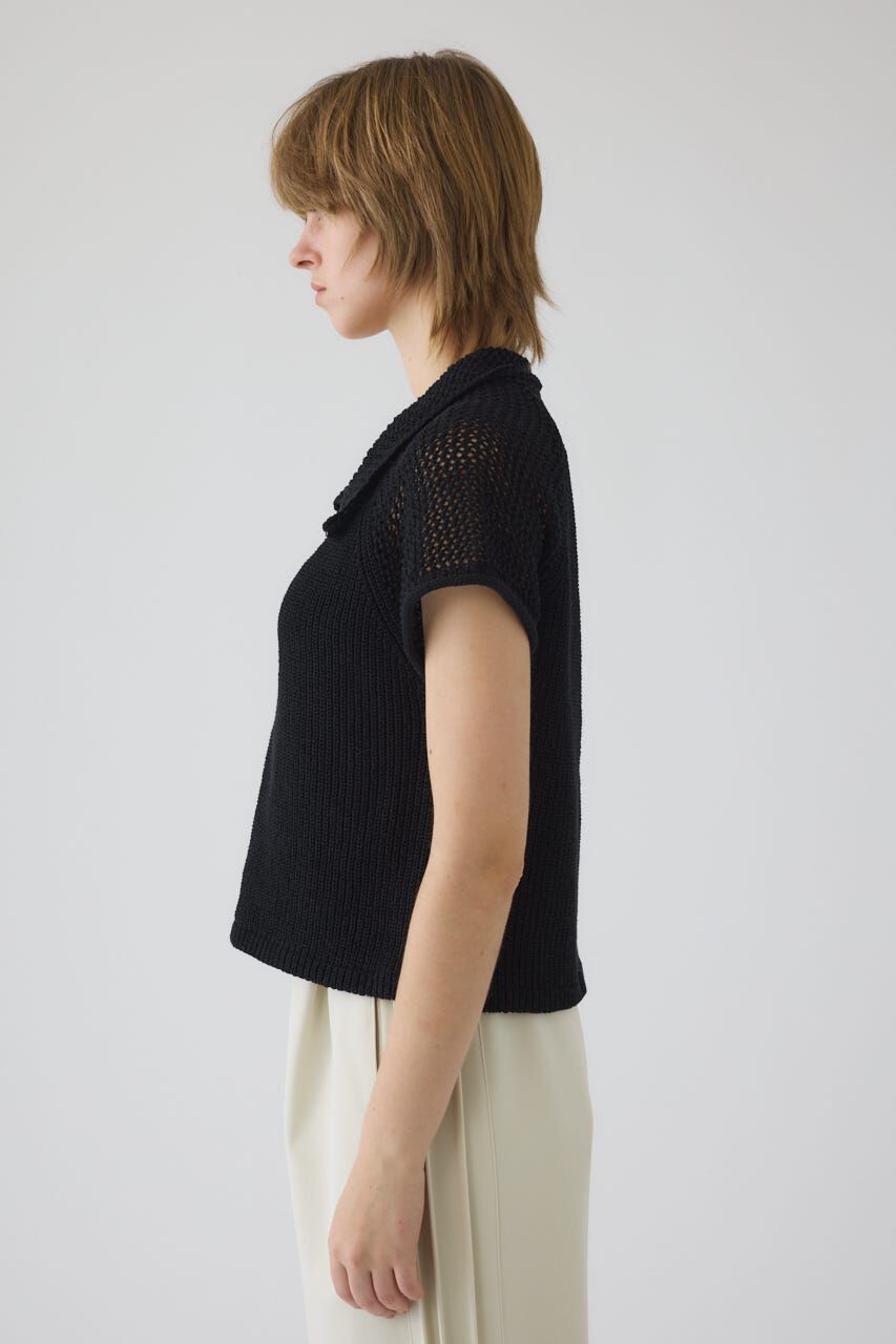 RIM.ARK 「Linen mix open collar tops」|ニット・セーター|