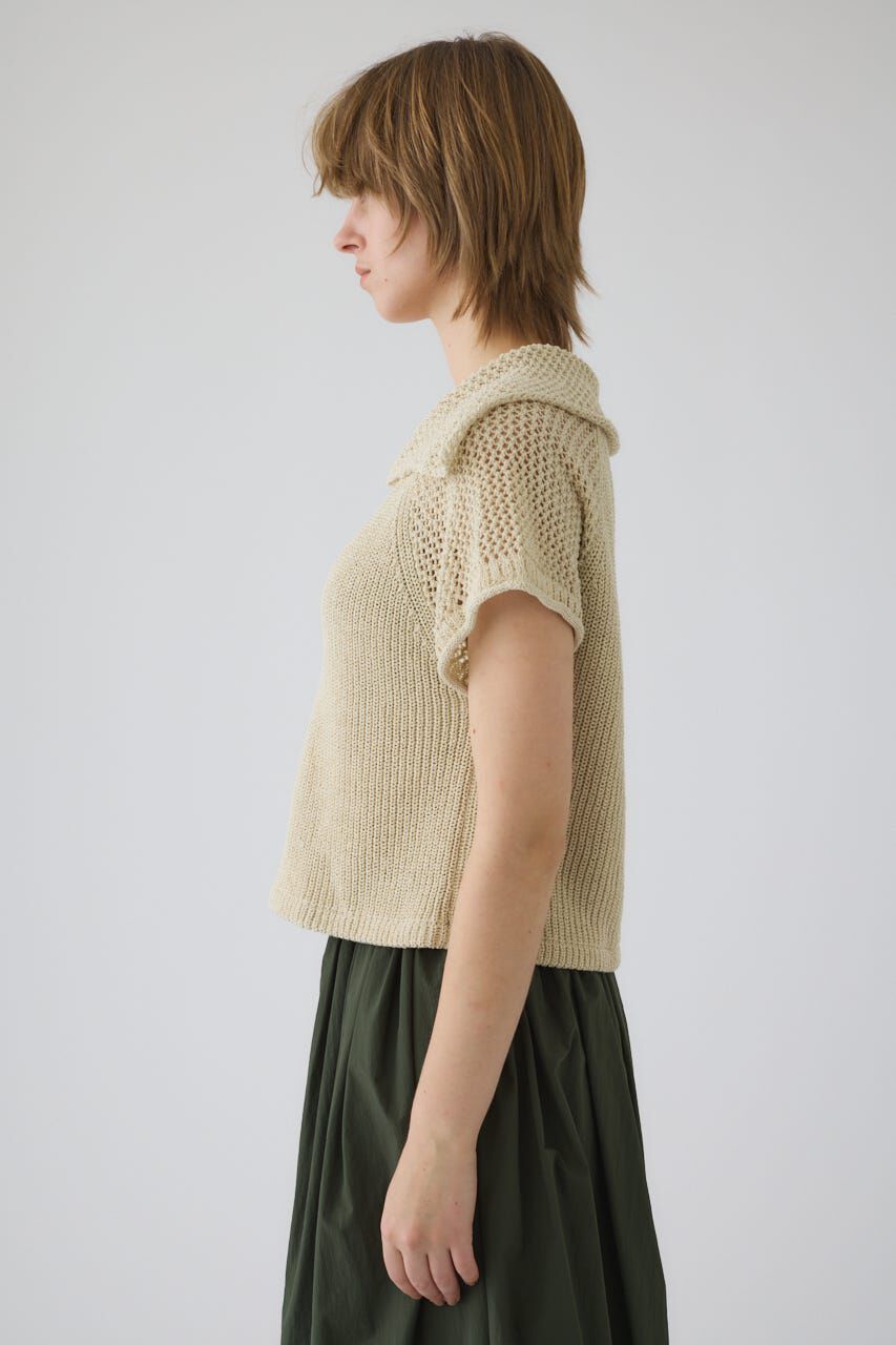 RIM.ARK 「Linen mix open collar tops」|ニット・セーター|