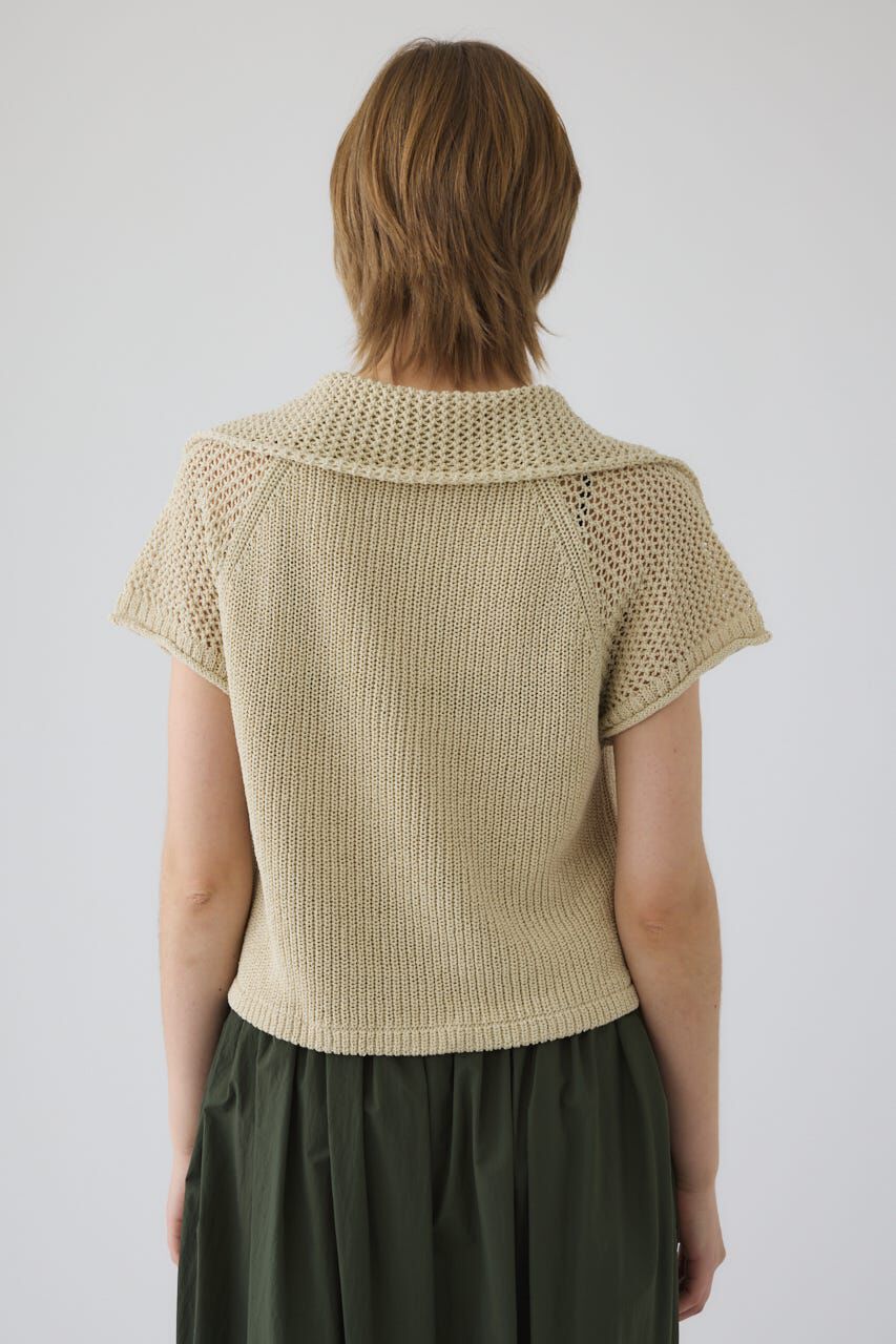 RIM.ARK 「Linen mix open collar tops」|ニット・セーター|