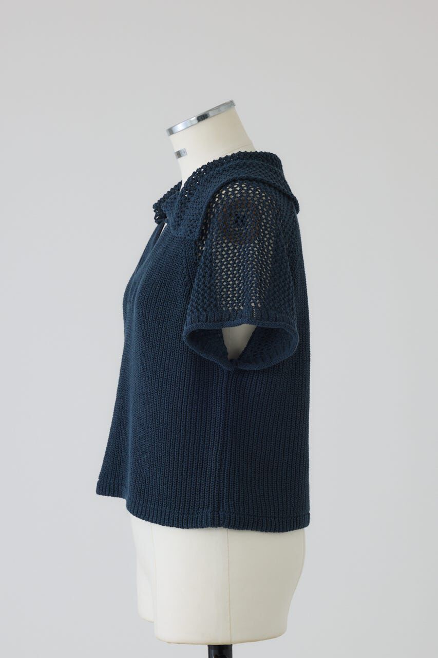 RIM.ARK 「Linen mix open collar tops」|ニット・セーター|