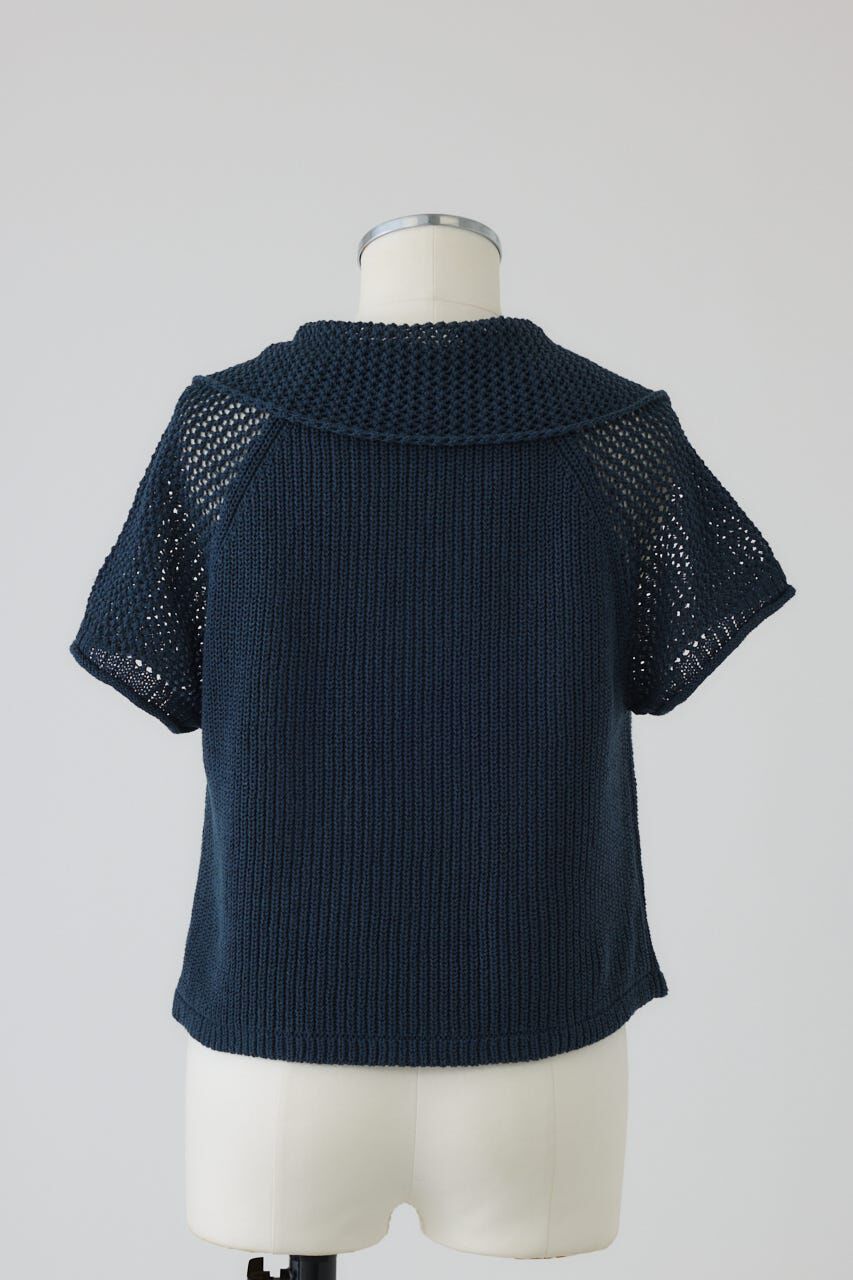 RIM.ARK 「Linen mix open collar tops」|ニット・セーター|