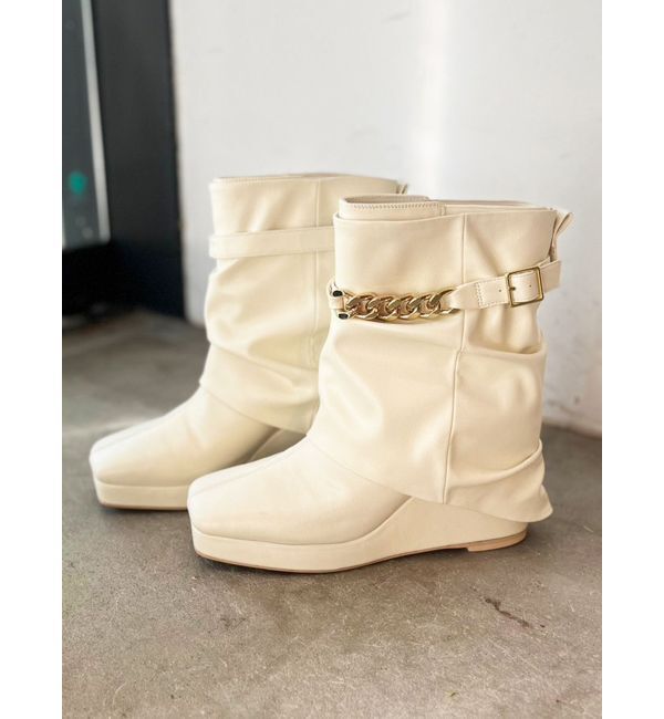 CALNAMUR「レッグカバー付きショートブーツ」|その他|