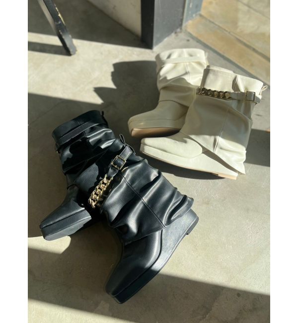 CALNAMUR「レッグカバー付きショートブーツ」|その他|