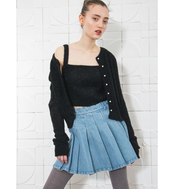 CALNAMUR「スカシアミ＆リブラメシャギーアンサンブル」|ニット・セーター|