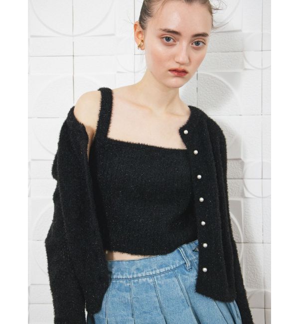 CALNAMUR「スカシアミ＆リブラメシャギーアンサンブル」|ニット・セーター|