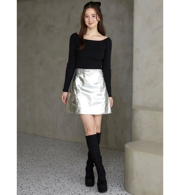 CALNAMUR「トラペゾイドベルトツキミニＳＫ」|スカート|