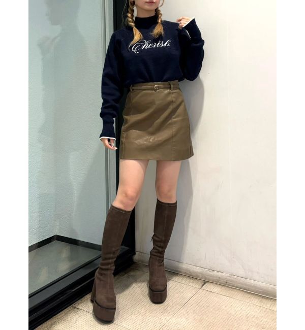 CALNAMUR「トラペゾイドベルトツキミニＳＫ」|スカート|