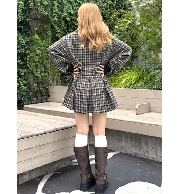 CALNAMUR「チェックニットソーミニスカート」|スカート|