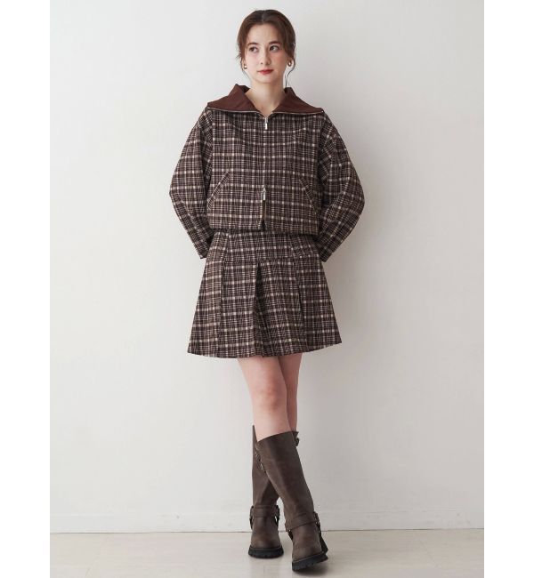 CALNAMUR「チェックニットソーミニスカート」|スカート|
