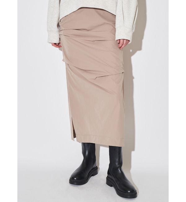 ELENDEEK「ASYME TUCK I-LINE SK」|スカート|ベージュ