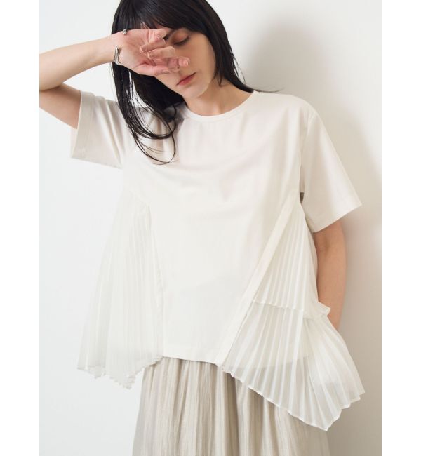 ELENDEEK「PLEAT DOCKING CS」|Tシャツ・カットソー|オフホワイト