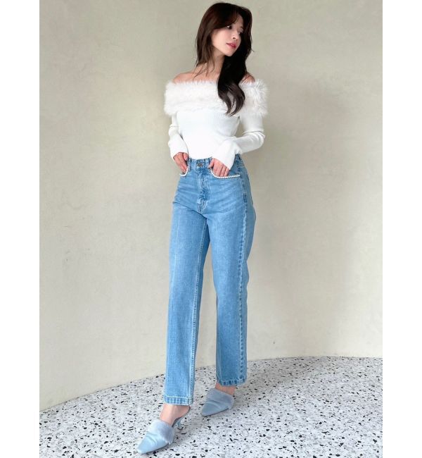 RESEXXY「パールポイントデニムパンツ」|デニム|