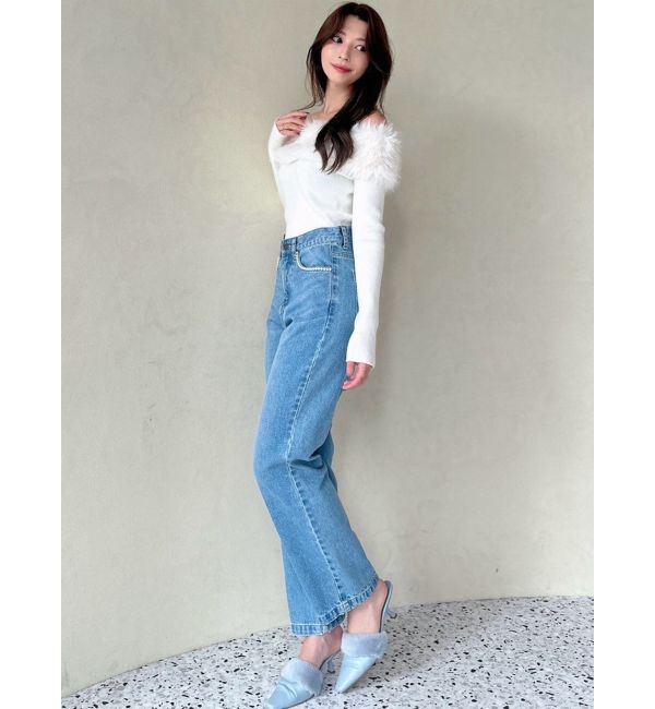 RESEXXY「パールポイントデニムパンツ」|デニム|