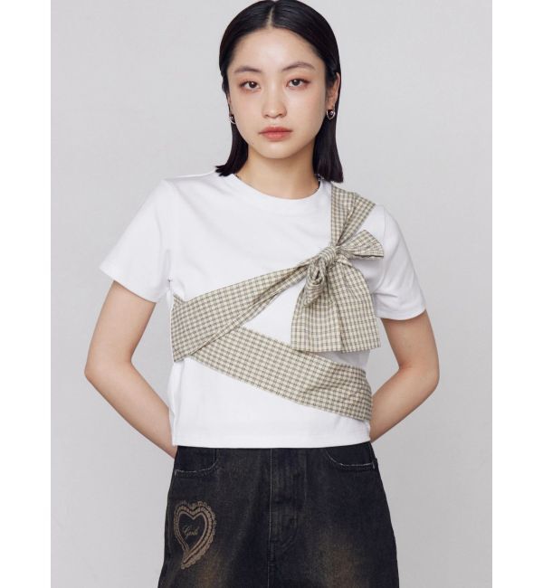 EMODA「リボンテープTシャツ」|Tシャツ・カットソー|ホワイト