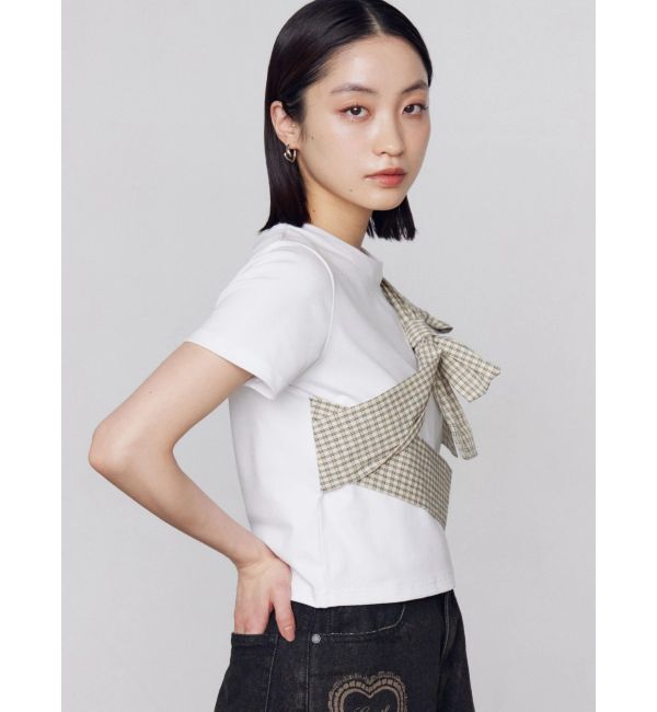EMODA「リボンテープTシャツ」|Tシャツ・カットソー|