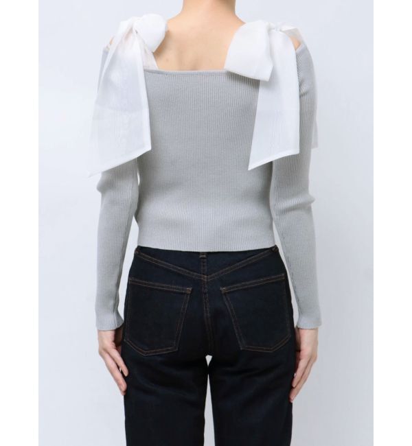 MERCURYDUO「ショルダーリボンロングスリーブニット」|ニット・セーター|