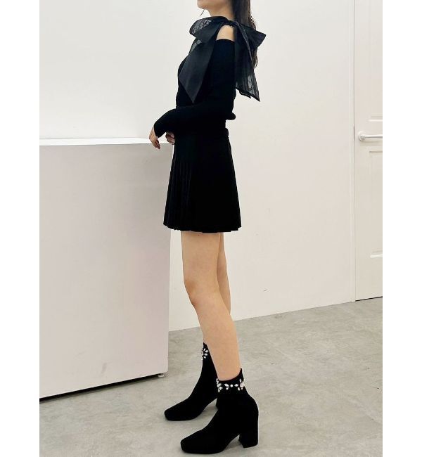 MERCURYDUO「ショルダーリボンロングスリーブニット」|ニット・セーター|