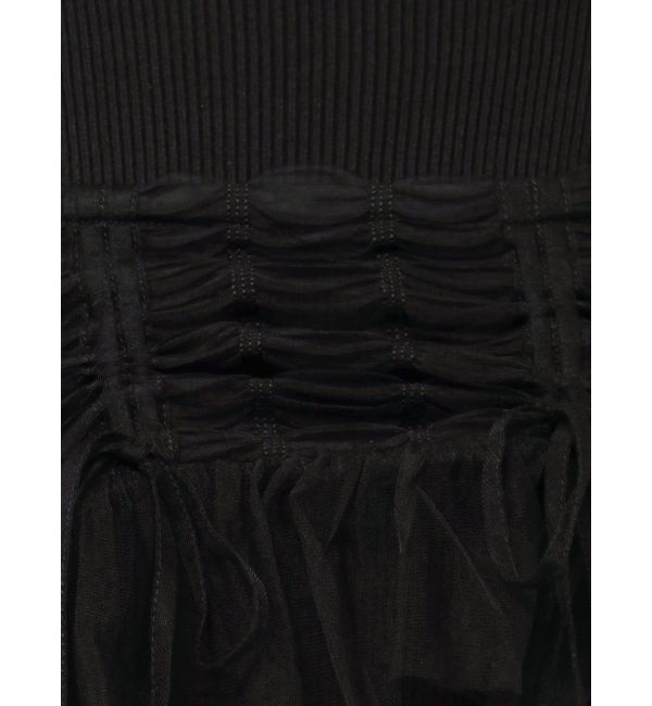 MERCURYDUO「シャーリングビスチェニットワンピース」|ワンピース|