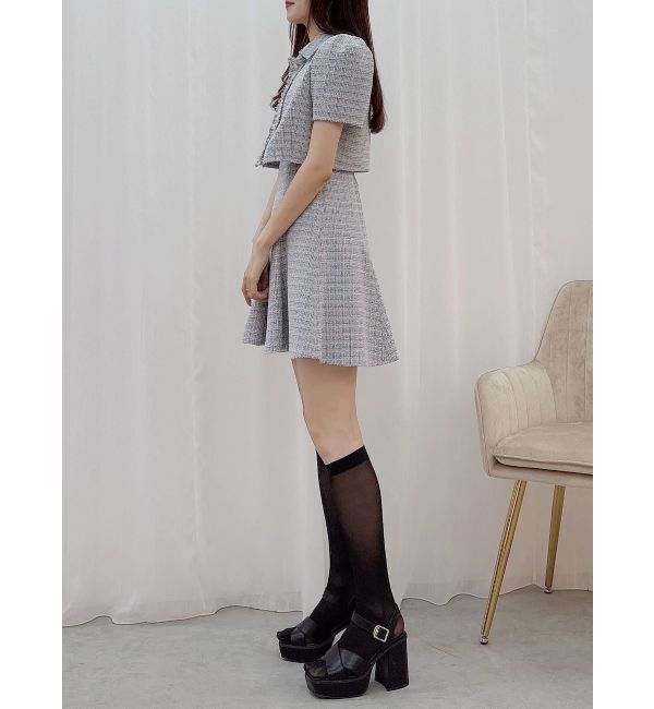 MERCURYDUO「ハーフスリーブツイードフィットジャケット」|その他|