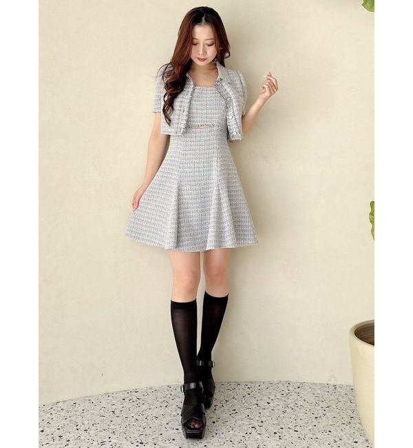 MERCURYDUO「ハーフスリーブツイードフィットジャケット」|その他|