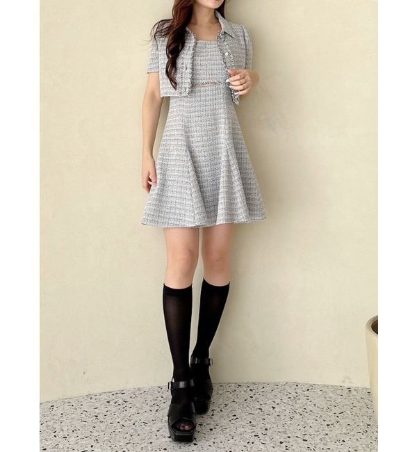 MERCURYDUO「ハーフスリーブツイードフィットジャケット」|その他|