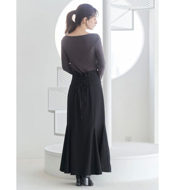 MERCURYDUO「バックレースアップストレッチマーメイドスカート」|スカート|