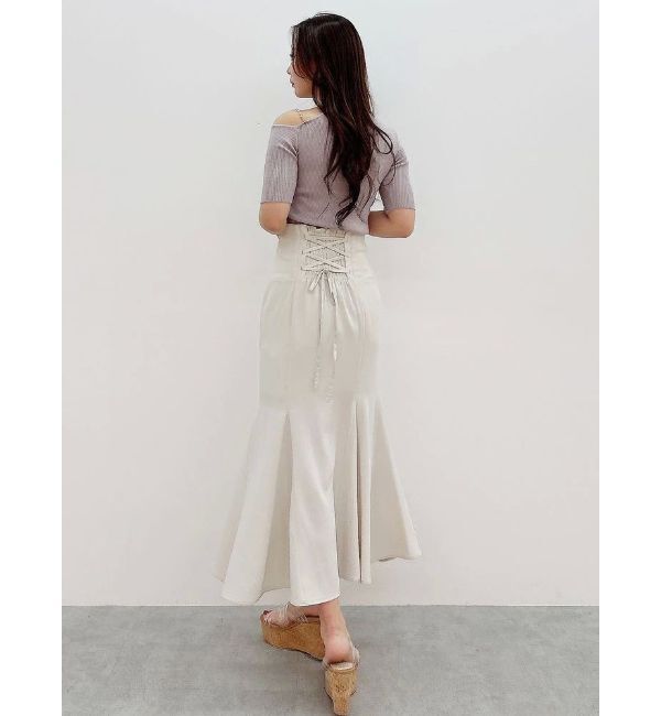 MERCURYDUO「バックレースアップストレッチマーメイドスカート」|スカート|