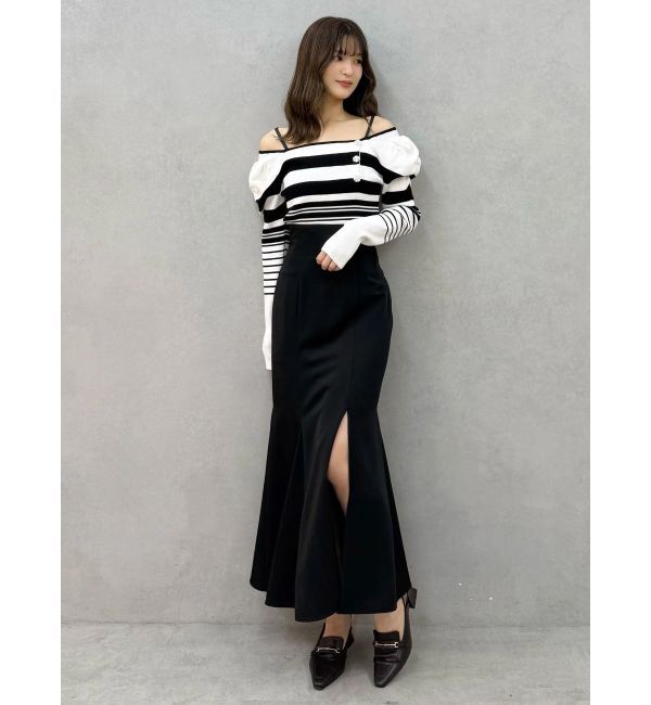 MERCURYDUO「バックレースアップストレッチマーメイドスカート」|スカート|