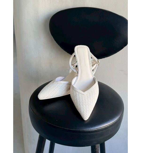 MERCURYDUO「雑材ポインテッドトゥミュール」|その他|オフホワイト