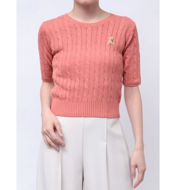 LAGUNAMOON「【POLO BCSコラボ】ベアケーブルニットプルオーバー」|ニット・セーター|ピンク