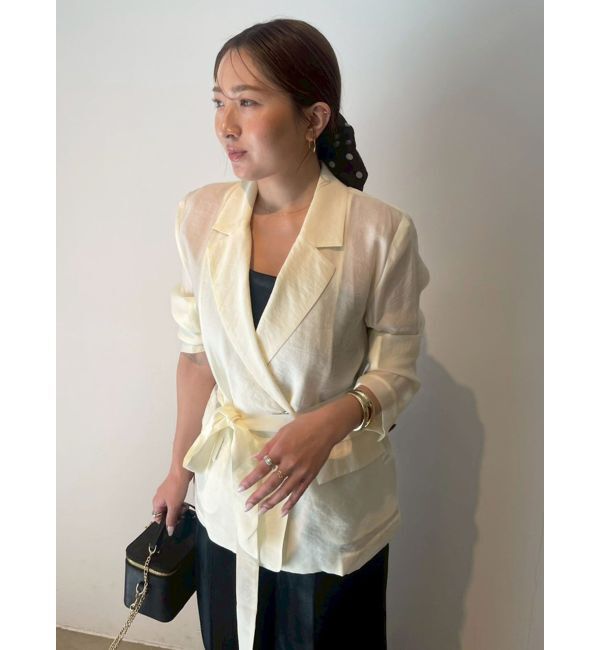 LAGUNAMOON「シェルボタンシアージャケット」|テーラードジャケット|