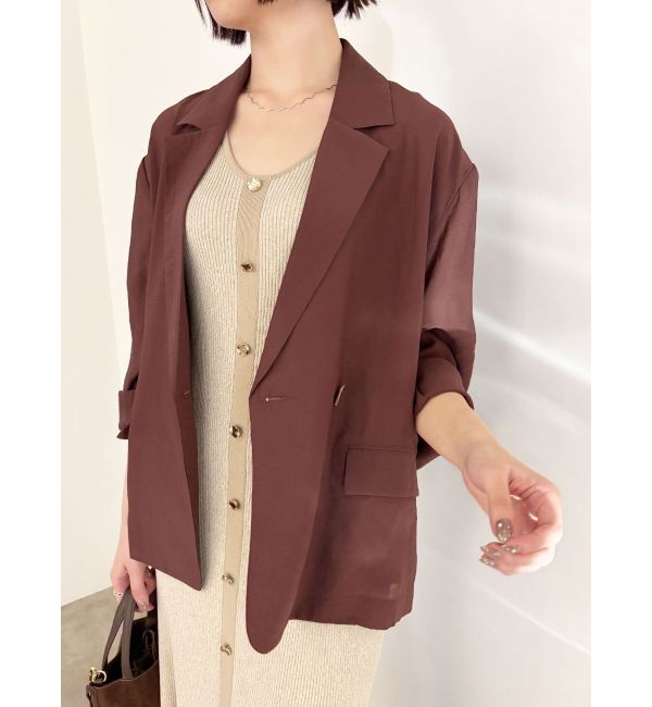 LAGUNAMOON「シェルボタンシアージャケット」|テーラードジャケット|