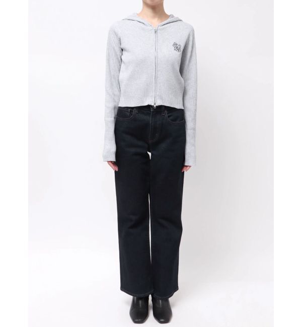 EVRIS「ワンポイントジップアップニットフーディー」|ニット・セーター|