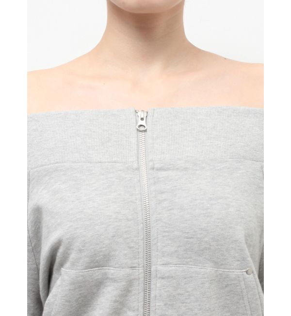EVRIS「フロントジップオフショルスウェットトップス【セットアップ着用可能】」|スウェット・ジャージ|