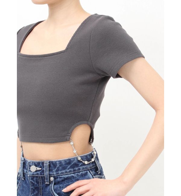 EVRIS「サイドビジューチェーントップス」|Tシャツ・カットソー|