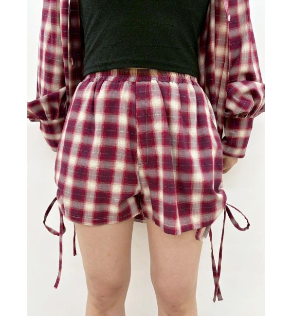 EVRIS「チェックショートパンツ【セットアップ着用可能】」|その他|レッド