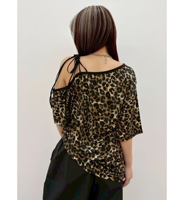 EVRIS「ラインストーンワンショルグラフィックトップス」|Tシャツ・カットソー|