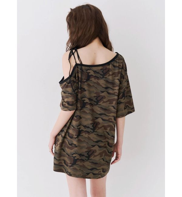 EVRIS「ラインストーンワンショルグラフィックトップス」|Tシャツ・カットソー|