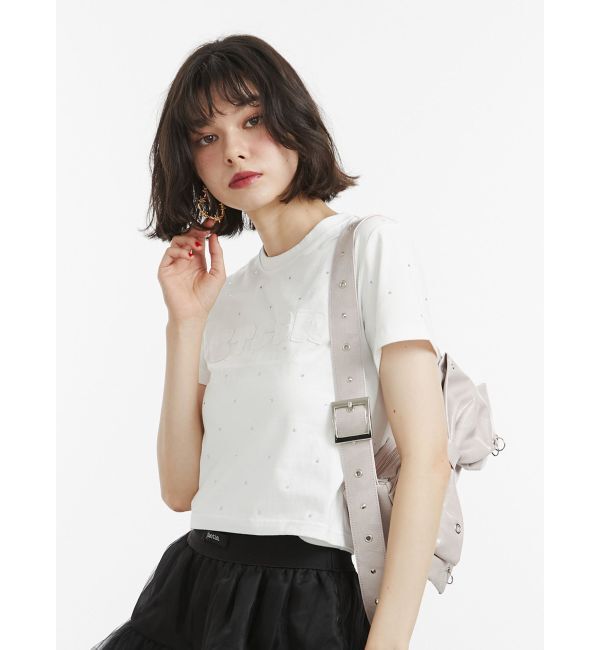 jouetie「ラインストーンロゴTシャツ」|Tシャツ・カットソー|