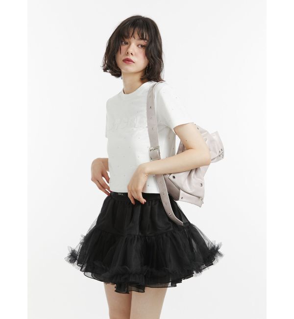 jouetie「ラインストーンロゴTシャツ」|Tシャツ・カットソー|