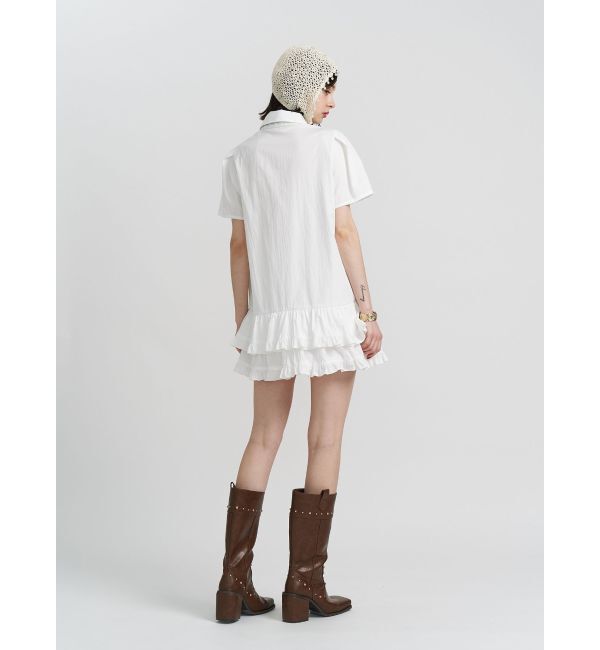 jouetie「リボンタイヘムフリルチュニックシャツ」|シャツ・ブラウス|